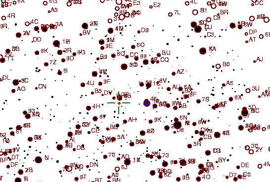 Identification sketch for variable star UV-LYR (UV LYRAE) on the night of JD2453236.