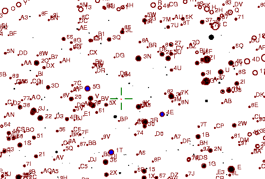 Identification sketch for variable star V-DEL (V DELPHINI) on the night of JD2453236.