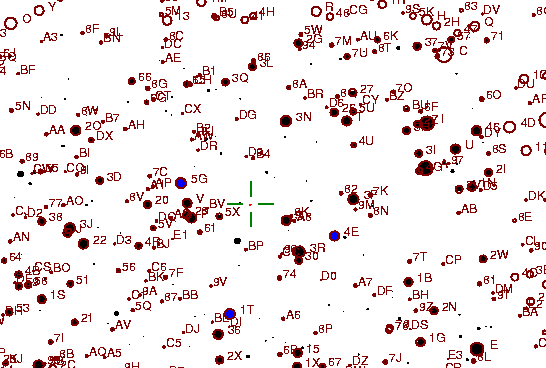 Identification sketch for variable star V-DEL (V DELPHINI) on the night of JD2453236.