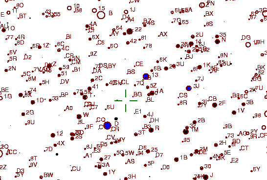 Identification sketch for variable star V1008-HER (V1008 HERCULIS) on the night of JD2453236.