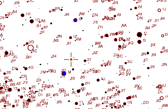 Identification sketch for variable star V1057-CYG (V1057 CYGNI) on the night of JD2453236.