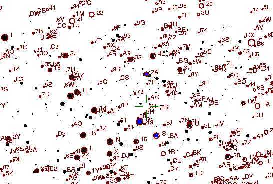 Identification sketch for variable star V1251-CYG (V1251 CYGNI) on the night of JD2453236.