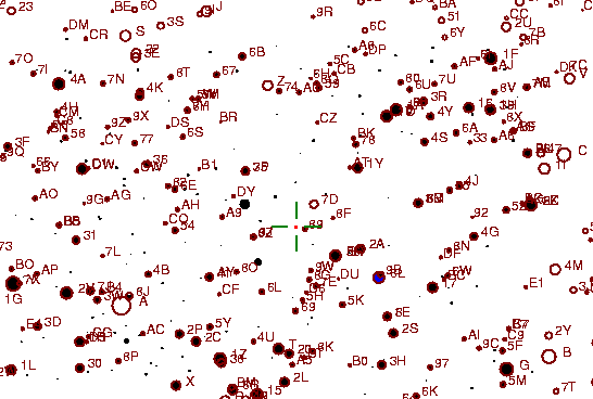 Identification sketch for variable star V1316-CYG (V1316 CYGNI) on the night of JD2453236.