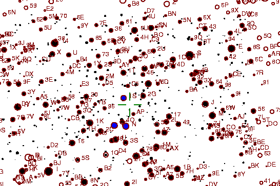 Identification sketch for variable star V1330-CYG (V1330 CYGNI) on the night of JD2453236.
