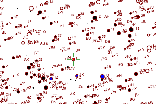Identification sketch for variable star V1515-CYG (V1515 CYGNI) on the night of JD2453236.