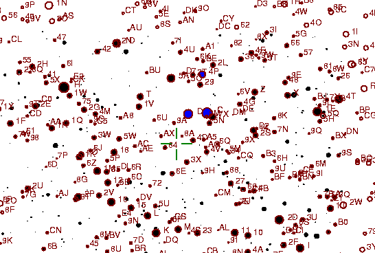 Identification sketch for variable star V1974-CYG (V1974 CYGNI) on the night of JD2453236.