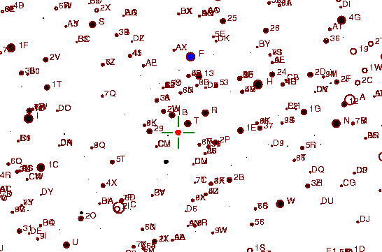 Identification sketch for variable star W-LYR (W LYRAE) on the night of JD2453236.