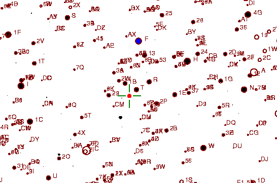Identification sketch for variable star W-LYR (W LYRAE) on the night of JD2453236.