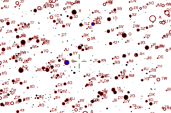 Identification sketch for variable star X-CYG (X CYGNI) on the night of JD2453236.