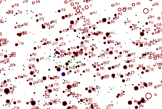 Identification sketch for variable star Y-CYG (Y CYGNI) on the night of JD2453236.