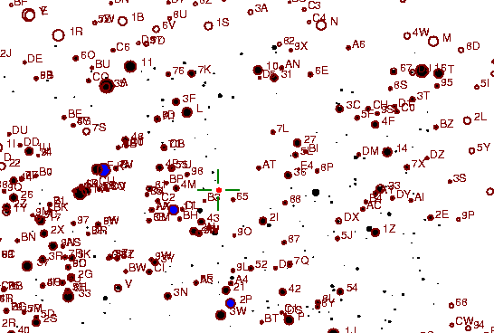 Identification sketch for variable star Z-DEL (Z DELPHINI) on the night of JD2453236.