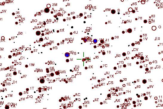 Identification sketch for variable star Z-LYR (Z LYRAE) on the night of JD2453236.
