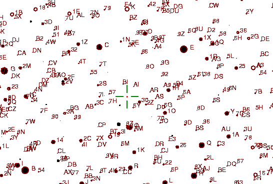 Identification sketch for variable star AH-SER (AH SERPENTIS) on the night of JD2453237.