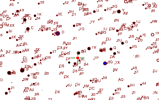 Identification sketch for variable star BG-HER (BG HERCULIS) on the night of JD2453237.