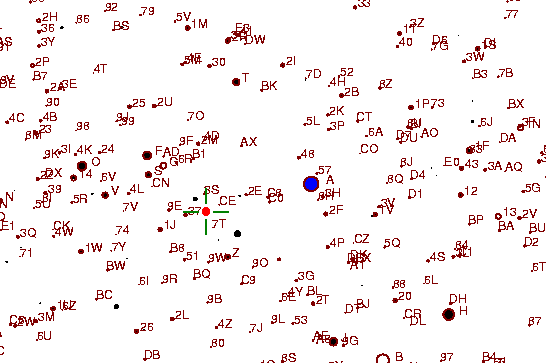 Identification sketch for variable star BG-SER (BG SERPENTIS) on the night of JD2453237.