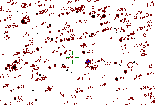 Identification sketch for variable star CH-CYG (CH CYGNI) on the night of JD2453237.