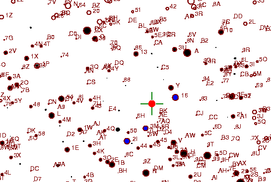 Identification sketch for variable star EG-CEP (EG CEPHEI) on the night of JD2453237.