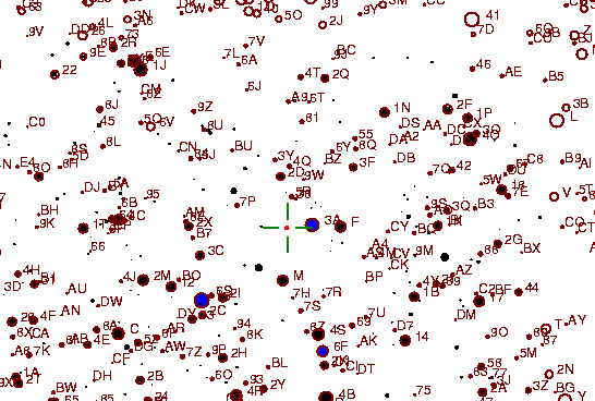 Identification sketch for variable star EM-AQL (EM AQUILAE) on the night of JD2453237.