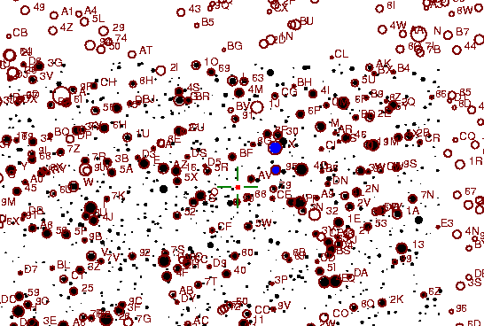 Identification sketch for variable star EM-CYG (EM CYGNI) on the night of JD2453237.
