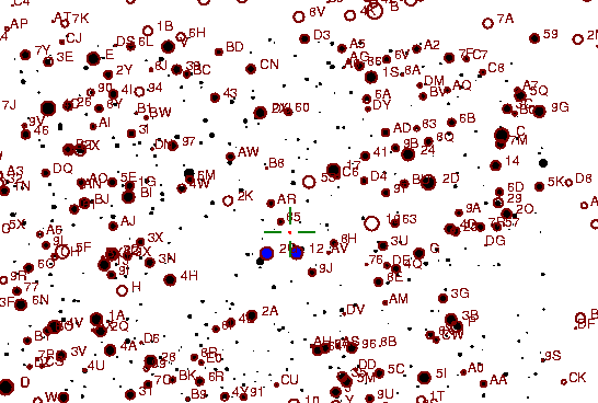 Identification sketch for variable star EY-CYG (EY CYGNI) on the night of JD2453237.