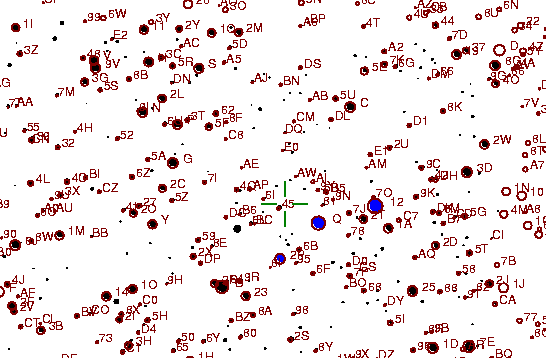 Identification sketch for variable star LW-SER (LW SERPENTIS) on the night of JD2453237.