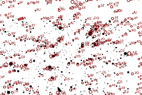 Identification sketch for variable star MU-AQL (MU AQUILAE) on the night of JD2453237.