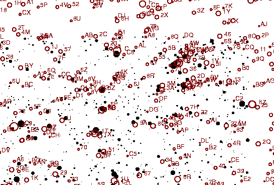 Identification sketch for variable star MU-AQL (MU AQUILAE) on the night of JD2453237.