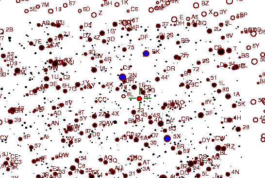 Identification sketch for variable star OW-AQL (OW AQUILAE) on the night of JD2453237.