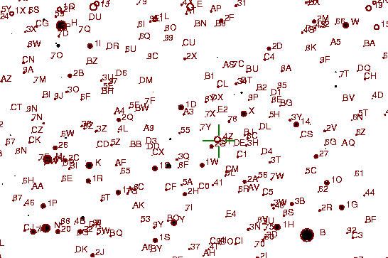 Identification sketch for variable star QZ-SER (QZ SERPENTIS) on the night of JD2453237.