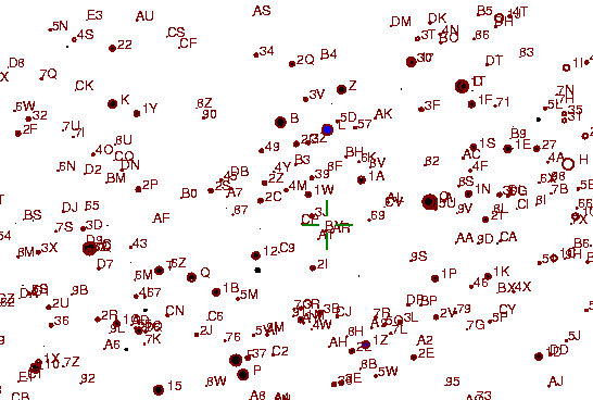Identification sketch for variable star RW-UMI (RW URSAE MINORIS) on the night of JD2453237.