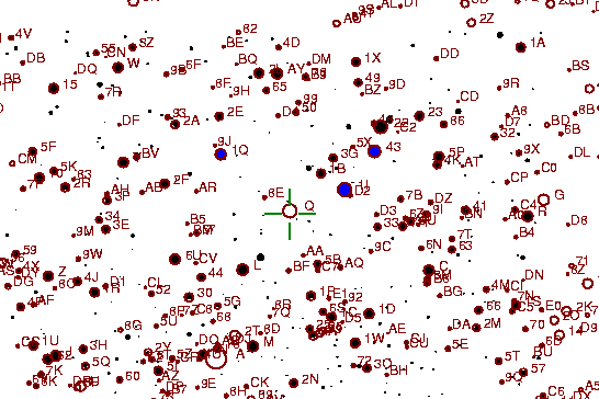 Identification sketch for variable star TU-AQL (TU AQUILAE) on the night of JD2453237.