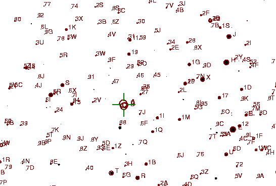 Identification sketch for variable star U-CRB (U CORONAE BOREALIS) on the night of JD2453237.