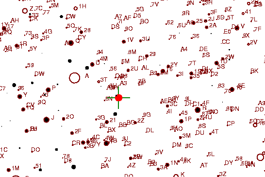 Identification sketch for variable star U-SER (U SERPENTIS) on the night of JD2453237.
