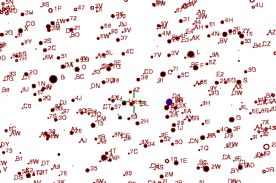 Identification sketch for variable star UZ-HER (UZ HERCULIS) on the night of JD2453237.