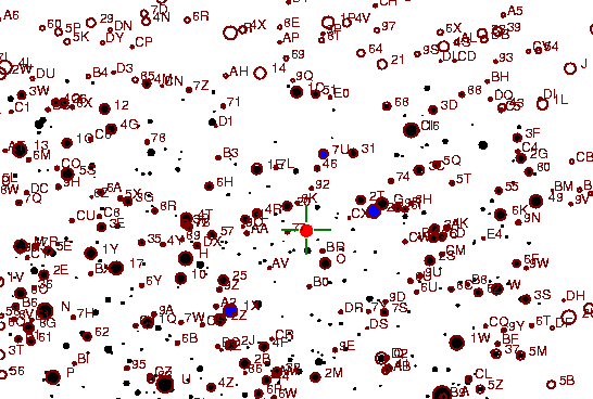 Identification sketch for variable star V-SGE (V SAGITTAE) on the night of JD2453237.