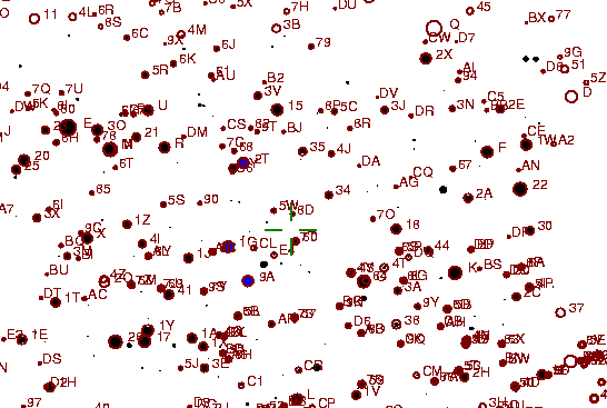 Identification sketch for variable star V1028-CYG (V1028 CYGNI) on the night of JD2453237.