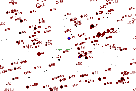 Identification sketch for variable star V1113-CYG (V1113 CYGNI) on the night of JD2453237.