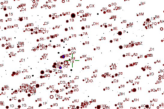 Identification sketch for variable star V1141-AQL (V1141 AQUILAE) on the night of JD2453237.
