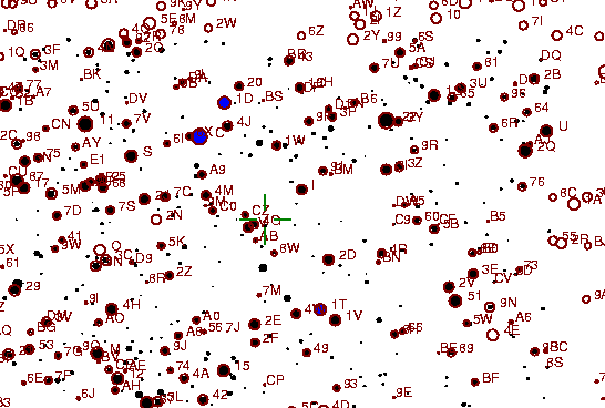 Identification sketch for variable star V1229-AQL (V1229 AQUILAE) on the night of JD2453237.