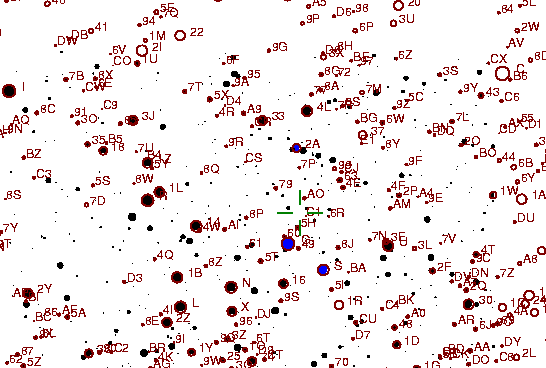 Identification sketch for variable star V1251-CYG (V1251 CYGNI) on the night of JD2453237.