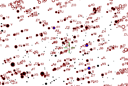 Identification sketch for variable star V1301-AQL (V1301 AQUILAE) on the night of JD2453237.