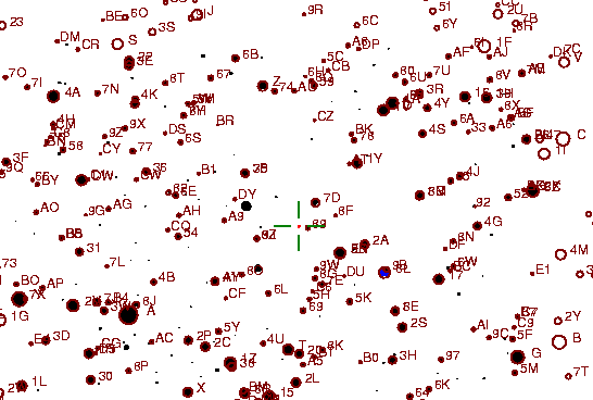 Identification sketch for variable star V1316-CYG (V1316 CYGNI) on the night of JD2453237.