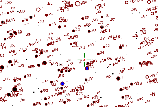 Identification sketch for variable star V1343-AQL (V1343 AQUILAE) on the night of JD2453237.