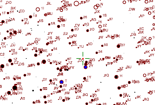 Identification sketch for variable star V1343-AQL (V1343 AQUILAE) on the night of JD2453237.