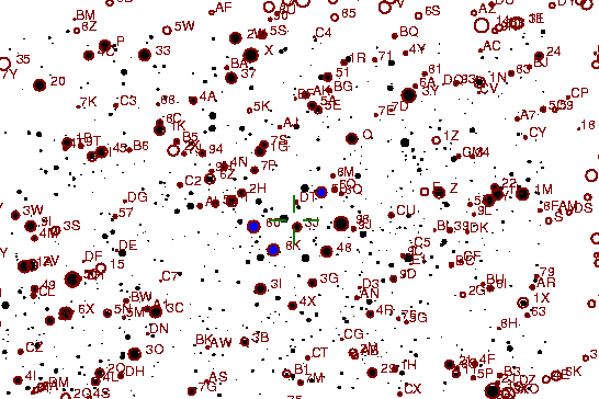Identification sketch for variable star V1454-CYG (V1454 CYGNI) on the night of JD2453237.