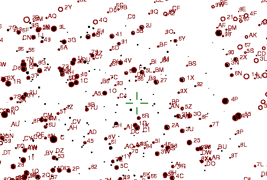 Identification sketch for variable star V1494-AQL (V1494 AQUILAE) on the night of JD2453237.