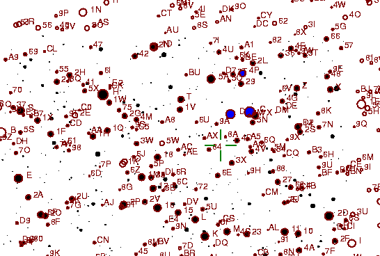 Identification sketch for variable star V1974-CYG (V1974 CYGNI) on the night of JD2453237.