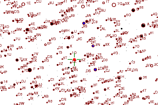 Identification sketch for variable star W-AQL (W AQUILAE) on the night of JD2453237.