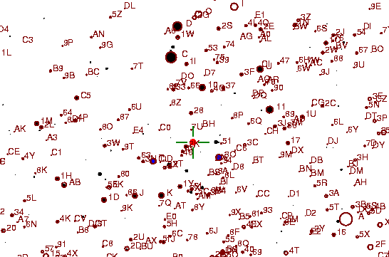Identification sketch for variable star Z-AQL (Z AQUILAE) on the night of JD2453237.