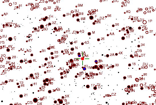 Identification sketch for variable star ZZ-CYG (ZZ CYGNI) on the night of JD2453237.